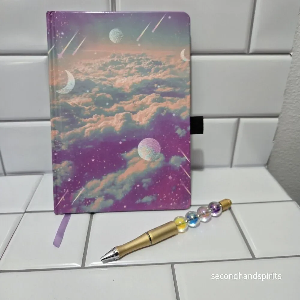 Space Journal Diary for Adults Teens With Handmade Beaded Pen And Stickers